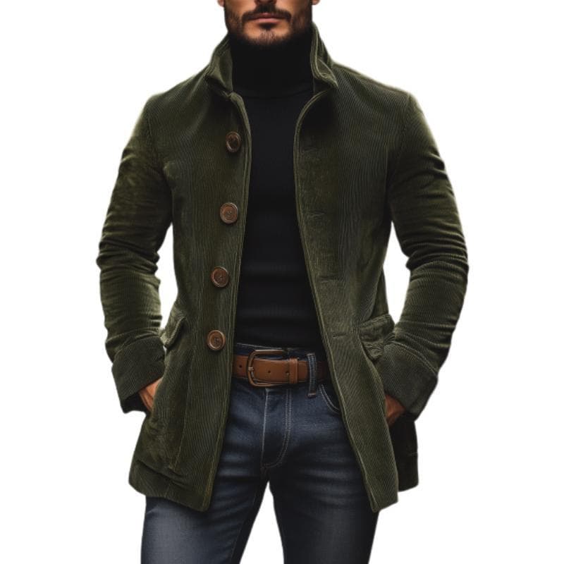 2025 Europe/USA Independent Site Ins Pocket Button Solid Cardigan Suit Men's Spring/Autumn Stand Collar Blazer Jacket