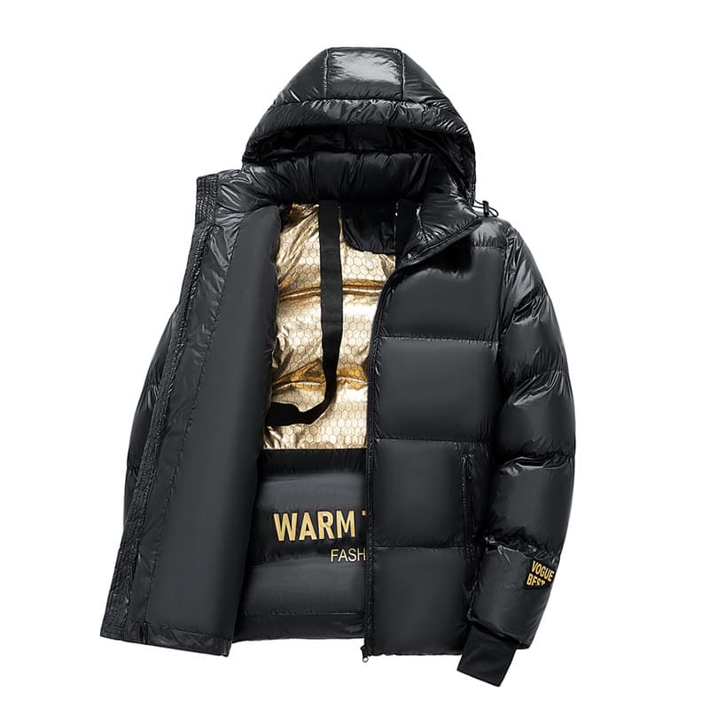 New Winter Cotton Coat for Men and Women Black Gold Thickened Couple Style Graphene Jacket Men's Fall Winter Outerwear Cross-border