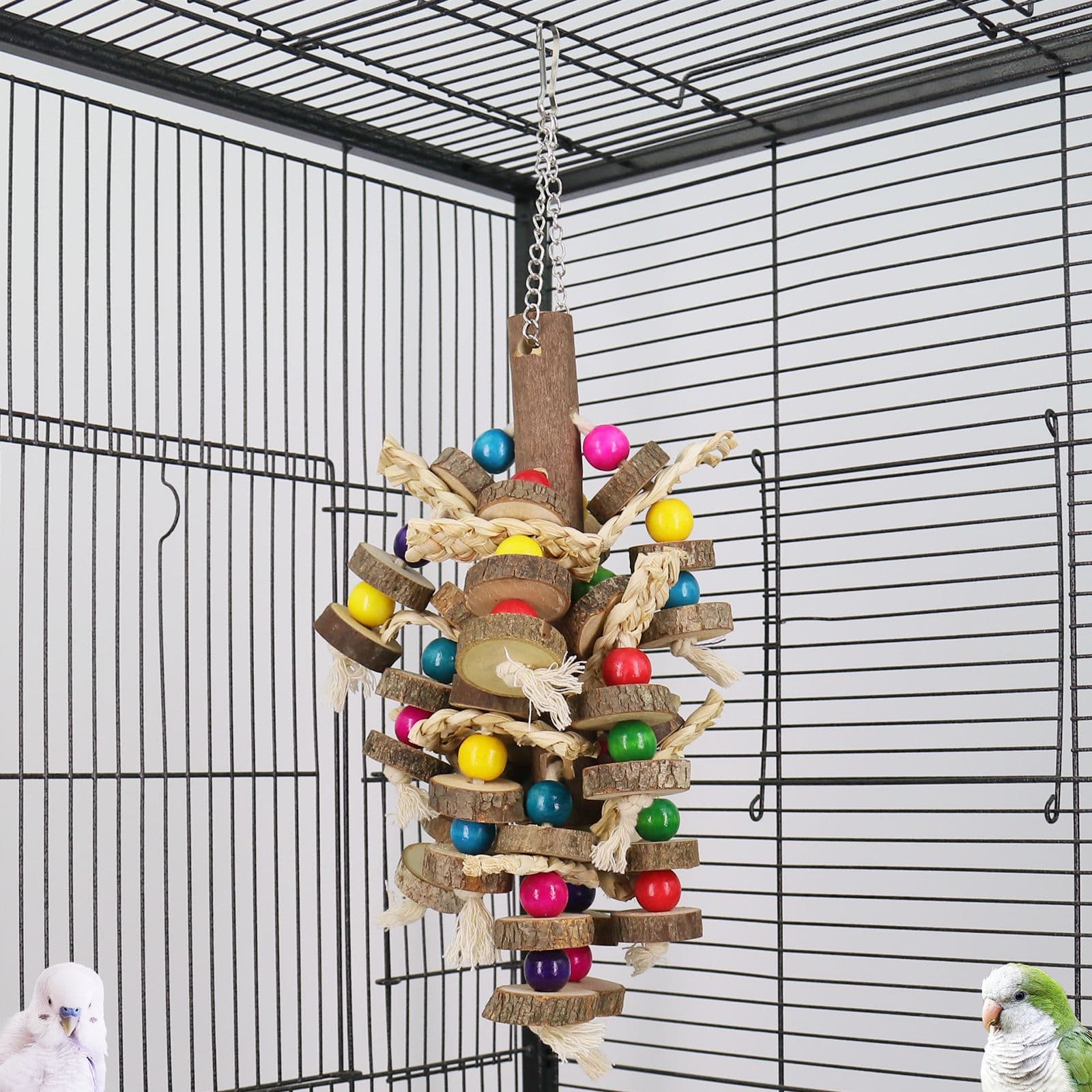 Parrot toy log gnaws, molars, pulls and relieves boredom, interactive birdcage supplies, medium and large bird toys