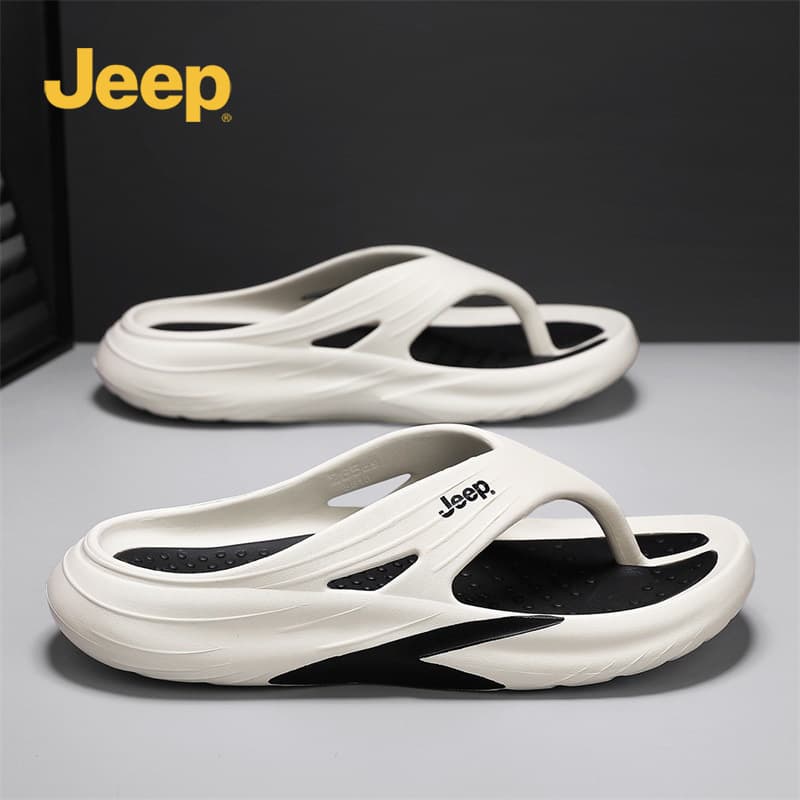 Jeep Men's Flip Flops 2026 New Summer Anti-Slip Thick Sole Cloud-like Beach Sandals
