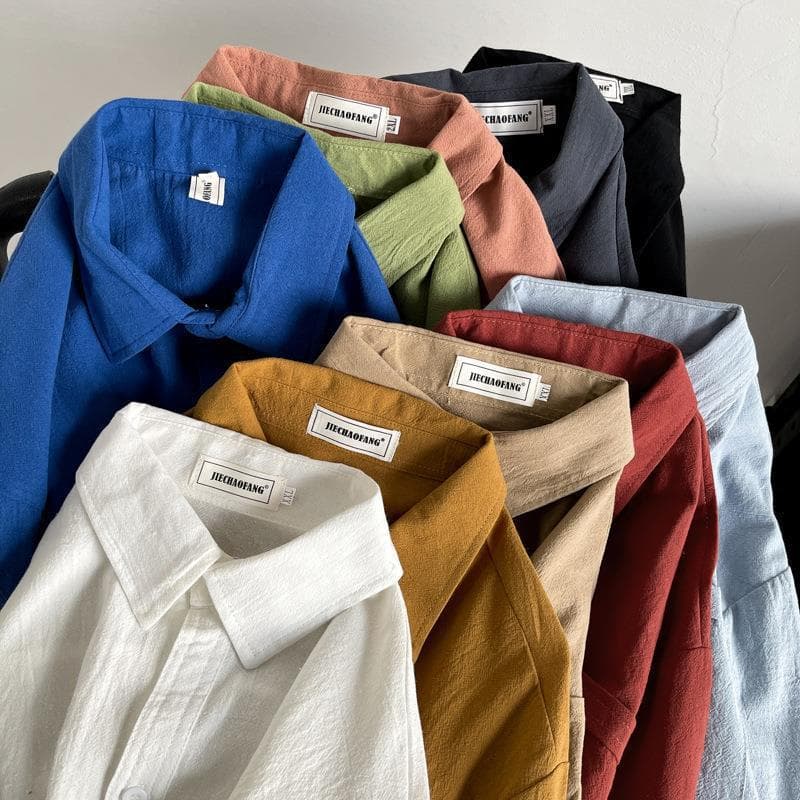2025 Japanese-style Cool Shirt Men Long Sleeve Hong Kong Trend Loose Casual Jacket Couple Spring Autumn Basic Shirt
