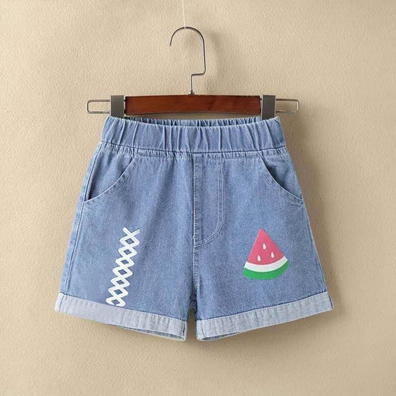 Girls' Denim Shorts Summer 2025 New Fashionable Toddler Kids Loose Fit Shorts