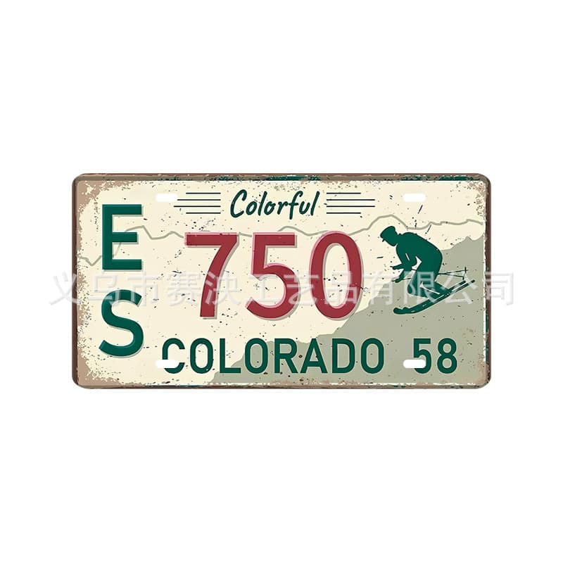 Retro License Plate Tin Sign 15*30CM European and American Metal Craft Decoration Bar Home Decor Wall Art Hanging Picture