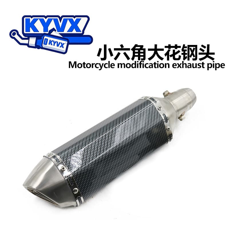 Motorcycle Modified Racing Exhaust Pipe Small Hexagonal Universal Racing Sound Akrapovic Exhaust Pipe