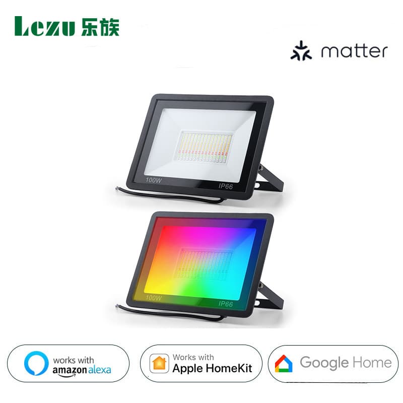 Matter Protocol LED Floodlight Waterproof High Brightness Garden Light Road Outdoor HomeKit Lighting Floodlight