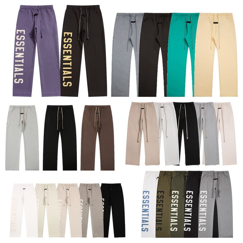 Cross-border FOG ICON Essentials Letter Print Casual Sports Fleece Jogger Pants for Men and Women Straight Leg