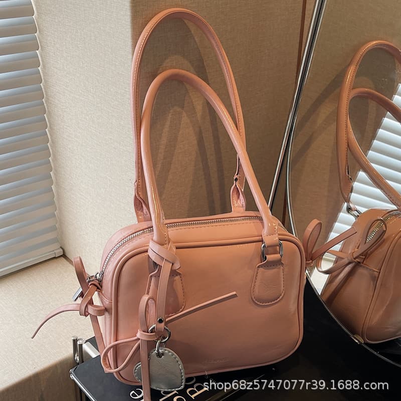 Retro Pillow Bag Women's High-End Small Fresh Handbag Fashion Literary Bowling Bag Single Shoulder Crossbody Bag