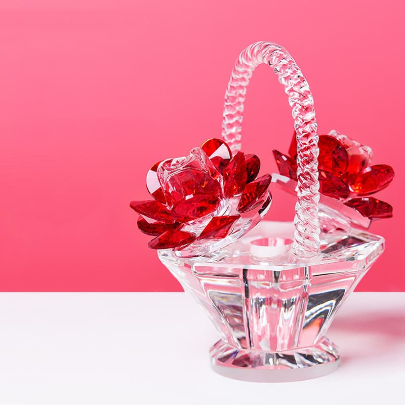 Crystal Flower Basket Decorations Living Room Bar Cabinet Wedding Small Gifts Teacher Mother's Day Gifts Vanity Car Decorations