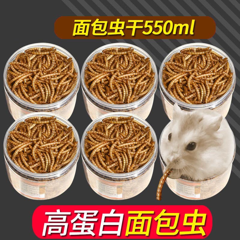 Dried Mealworms - Small Hamster Food, Golden Hamster Snack, Nutritional Feed, Turtle Main Diet, Dried Yellow Mealworms as Pet Food