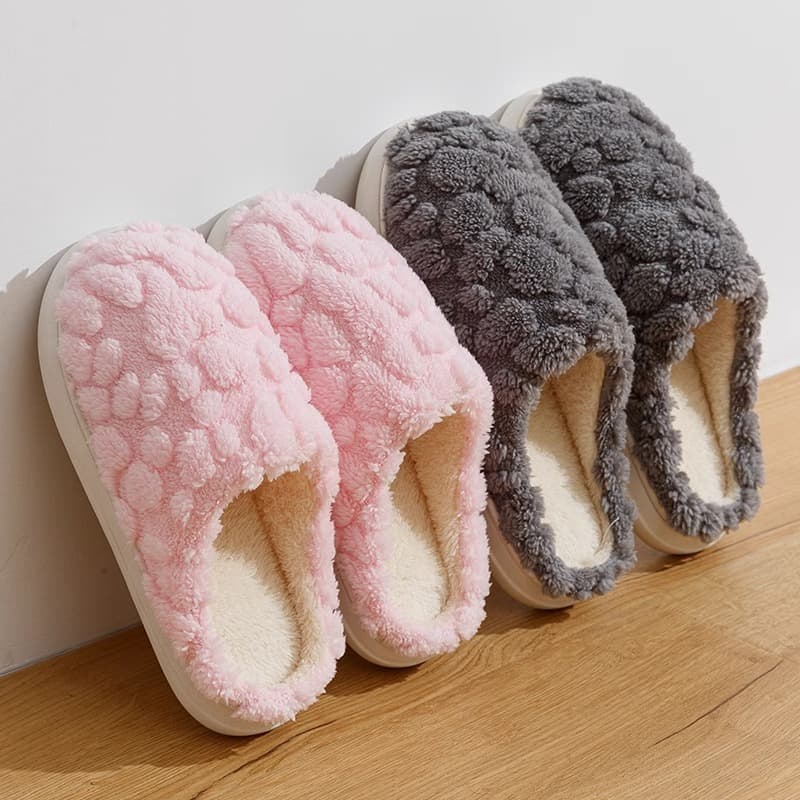 Women's Cotton Slippers 2024 Indoor Warmth Plush Home Winter Anti-Slip New Cotton Slippers for Men and Women