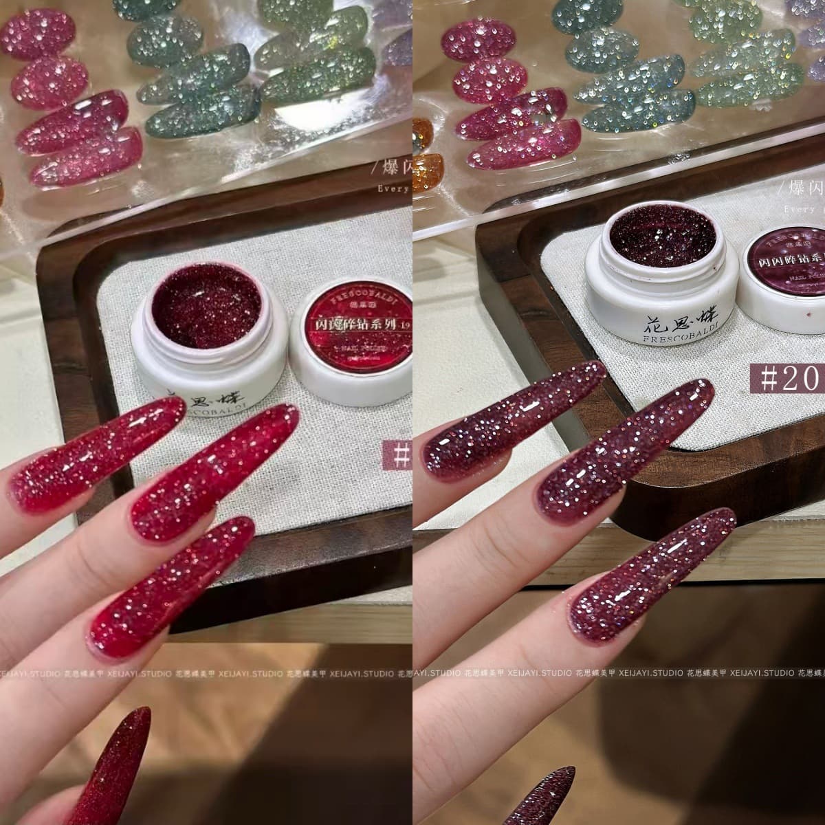 Xiaoying Manicure Flowers Butterfly Glitter Diamond Glue-Red Reflective Diamond Diamond Glue 5g Can