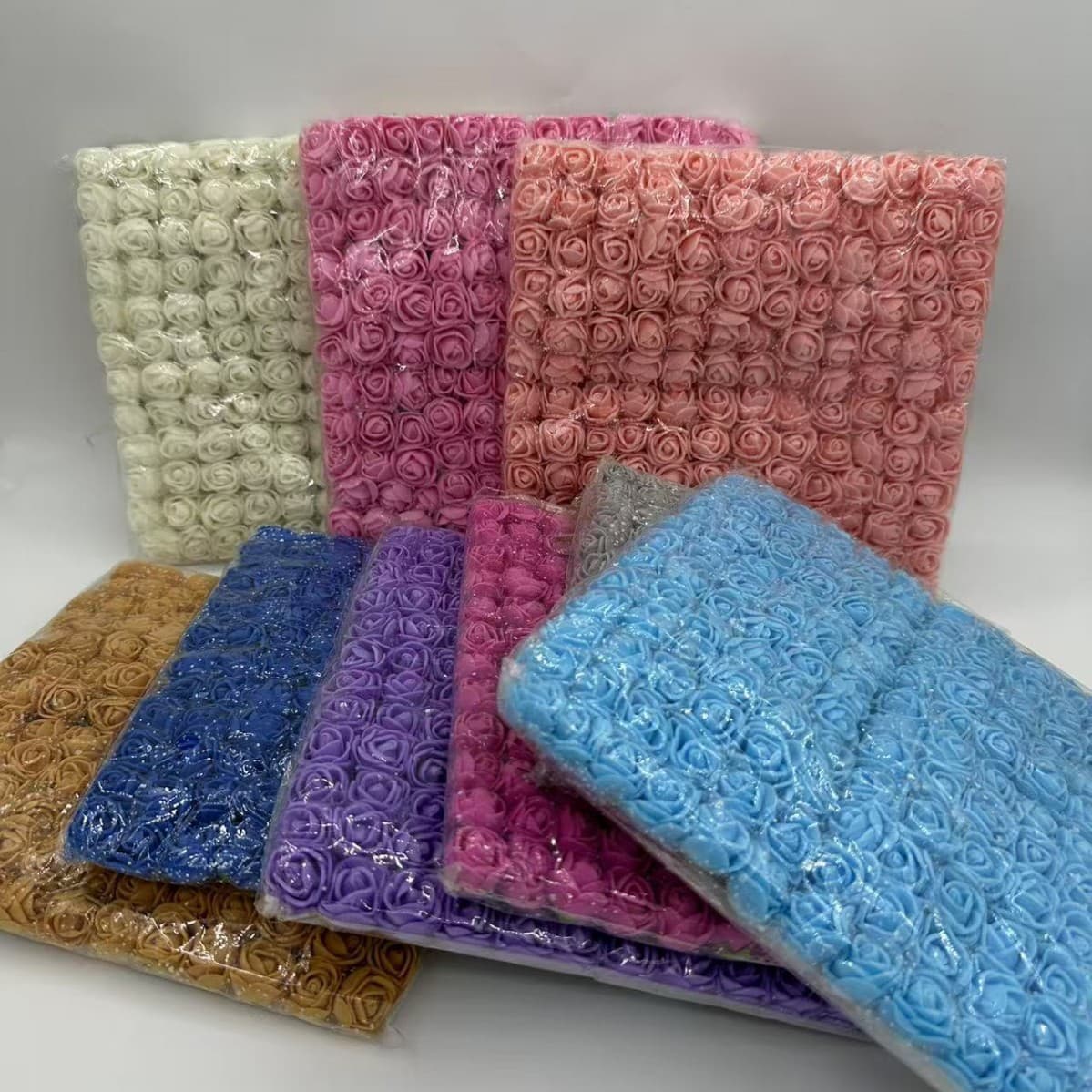 Simulated yarn flower head PE 2.5 cm plus yarn foam flower small rose sugar box accessories garland material handmade