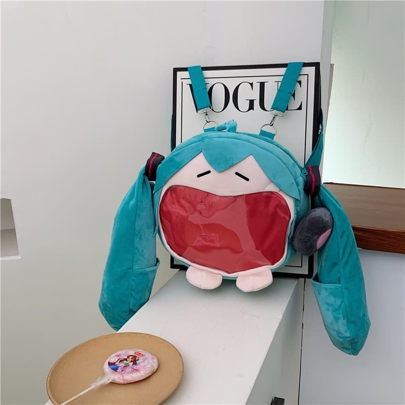 New Hatsune Miku Shoulder Pain Bag Cartoon Cute Plush JK Lolita Japanese Funny Soft Girl Bag