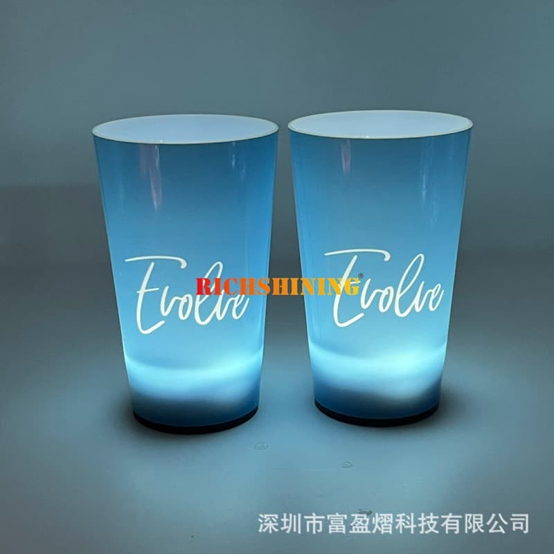 2026 new LED light-up cup 14oz heat-transfer creative bar party colorful water-activated Red Bull cup