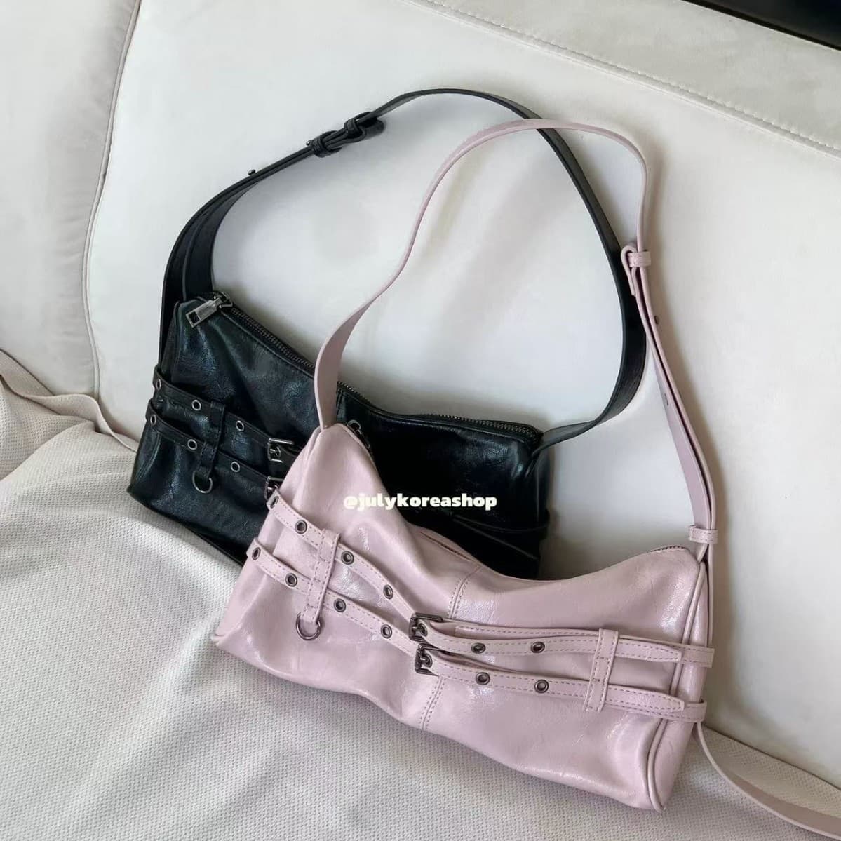 Korean blogger's same niche design large-capacity motorcycle bag Y2K retro hottie belt buckle shoulder crossbody bag