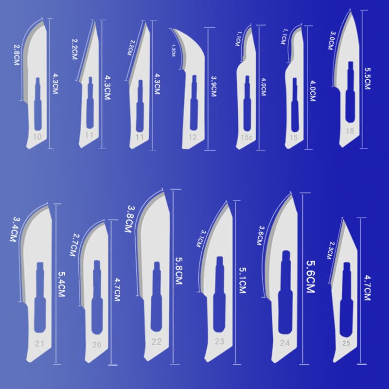 Export Carbon Steel Surgical Blade No. 10, 11, 12, 15, 20, 21, 22, 23 Double Eyelid Surgical Blade