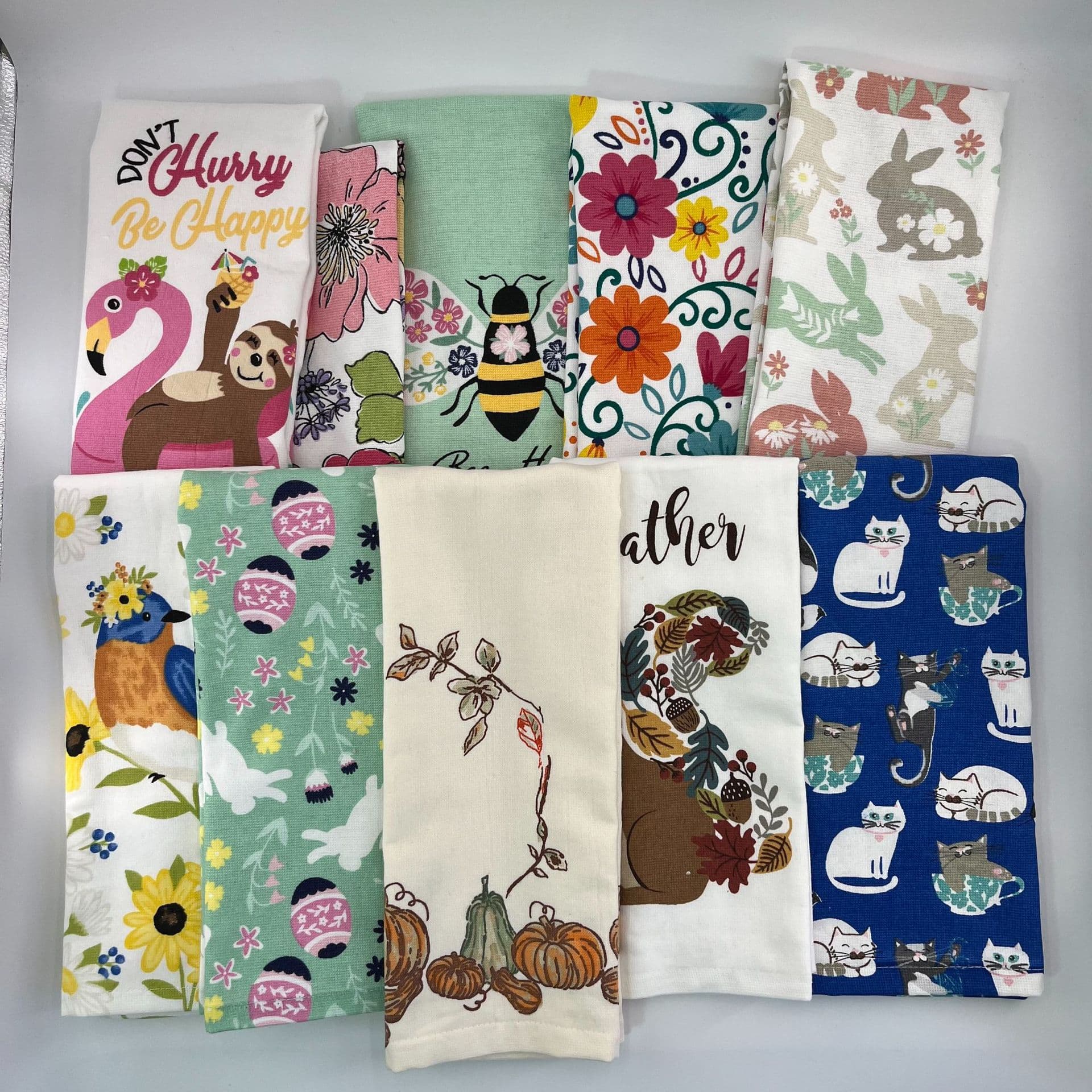 Cross-border hot-selling ready stock, European and American single-sided printed tea towel, kitchen towel sold by weight, whole package European and American pure cotton tea towel.