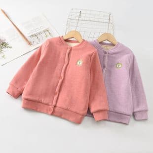 Winter Kids Cotton Padded School Uniform Jacket Baby Thickened Cotton Coat Boys Girls Fleece Lined Warm Outerwear