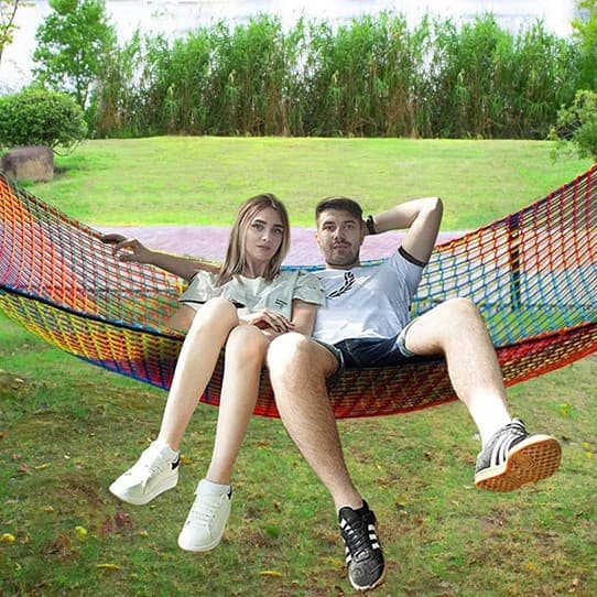 Colorful 9.8'x9.8' Double Layer Children's Playground Net Outdoor Climbing Wall Cargo Netting For Backyard Safety Protection