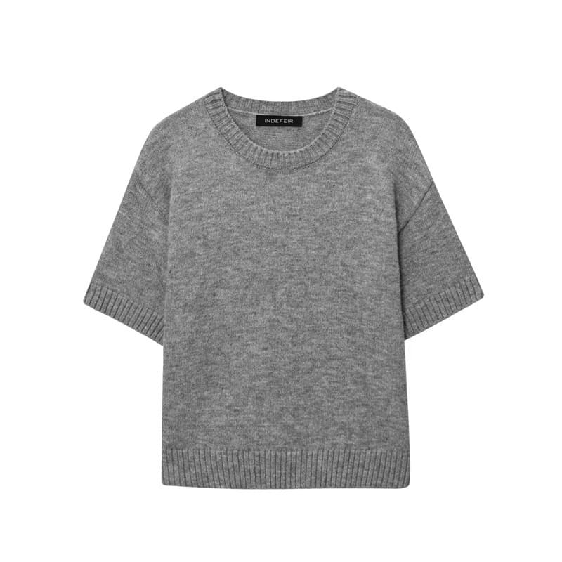 2025 Spring New Arrival Cross-Border Trade European and American Style Round Neck Solid Color Loose Pullover Women's Designer Niche Temperament Knit