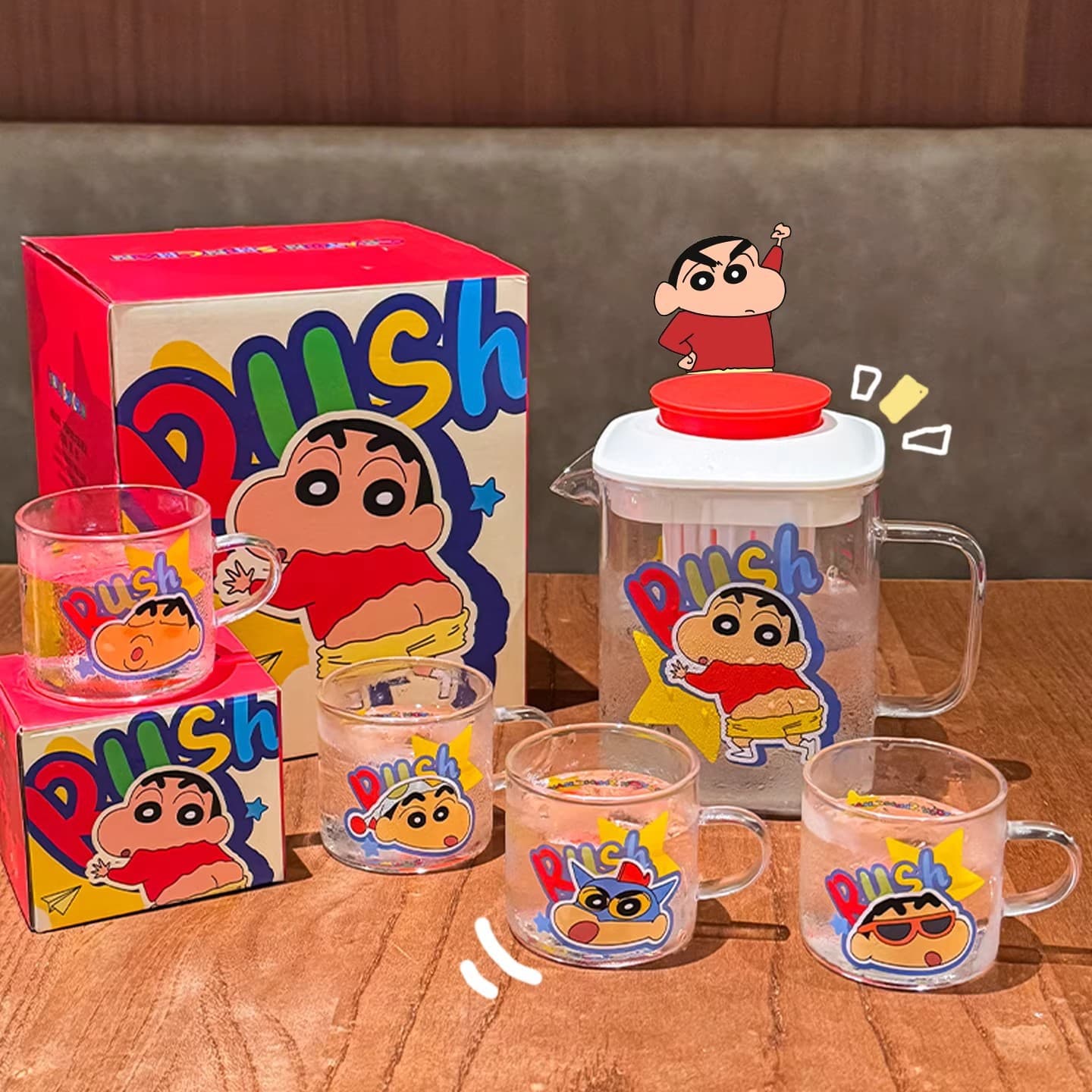 Crayon Shin-chan Glass Cup Home Mini Small Capacity Heat-Resistant Tea Cup Cartoon Cute Coffee Cup