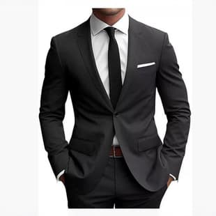 New Cross-Border Men's Suit Two-Piece Set, European and American Youth Solid Color Business Casual Slim Fit Tuxedo