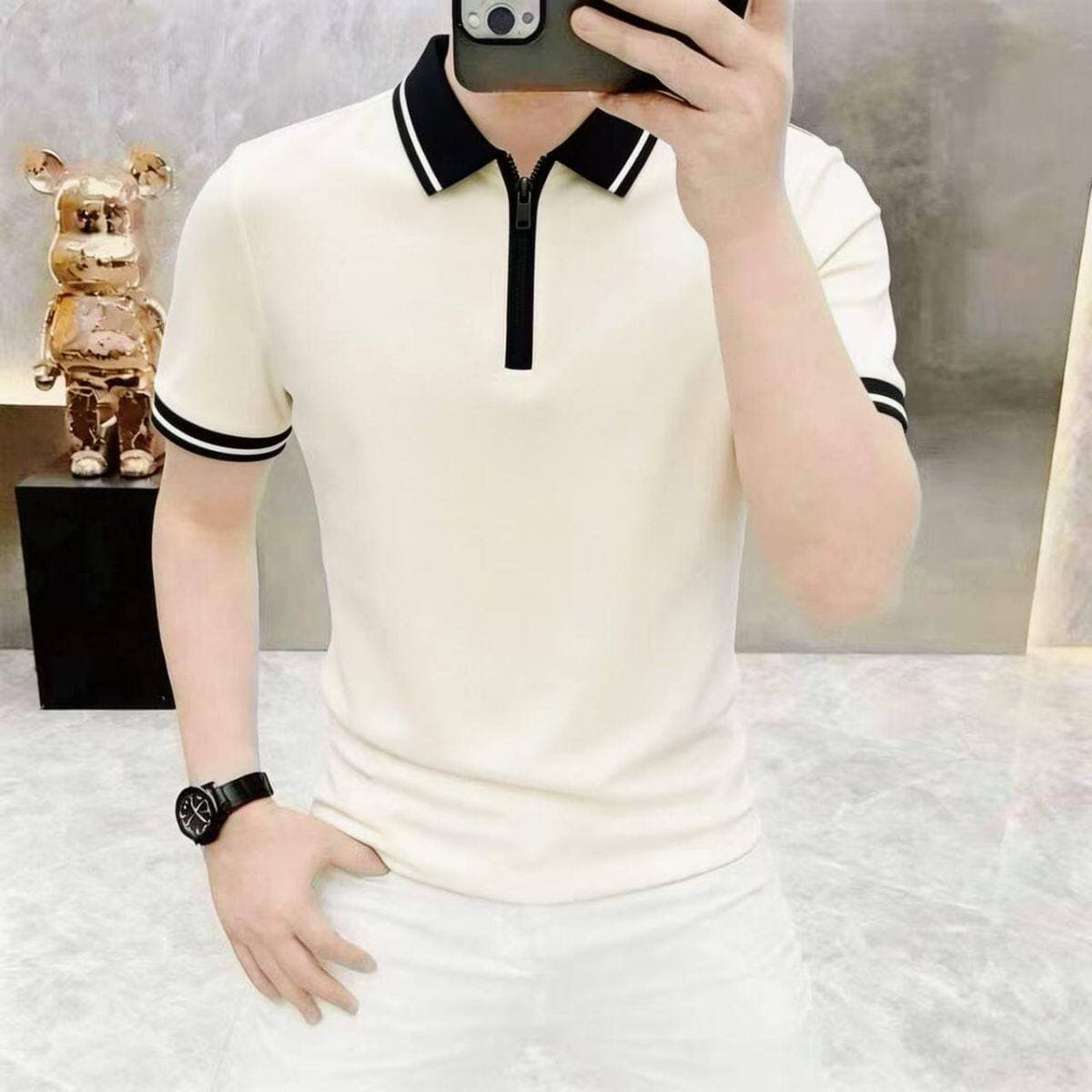 High-End Summer New Style Lapel Short-Sleeved Polo Shirt for Men, Fashionable Business Casual Half-Sleeved T-Shirt for Men 16169