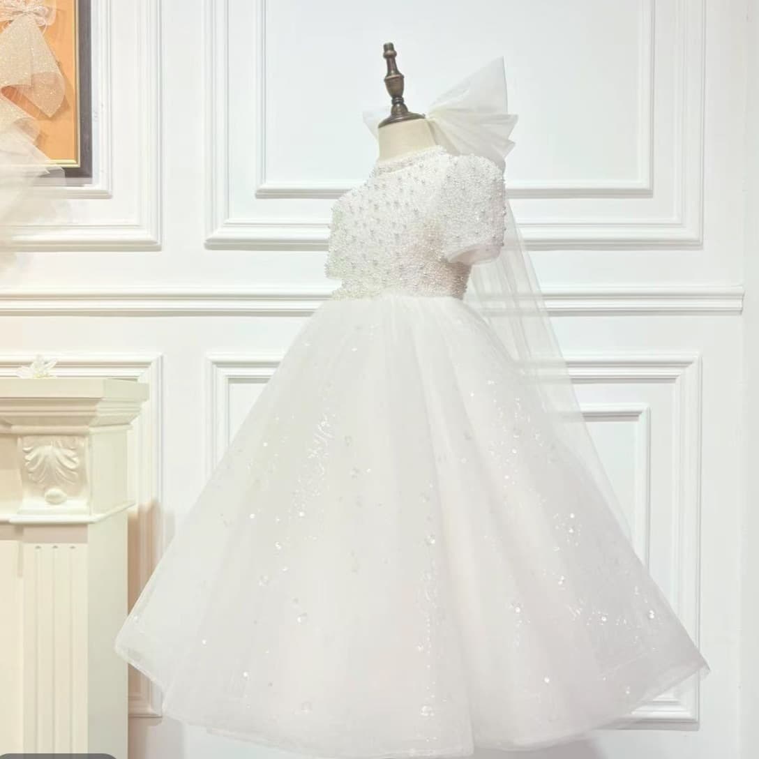 2026 New Children's Formal Dress, Little Hostess Girl's Elegant Piano Dress for Birthday, Flower Girl Wedding Dress