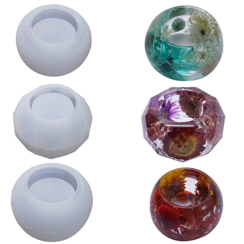 DIY Epoxy Resin Mold Small Round Aromatherapy Storage Box Round Succulent Plant Pot Silicone Mold Plaster Mold