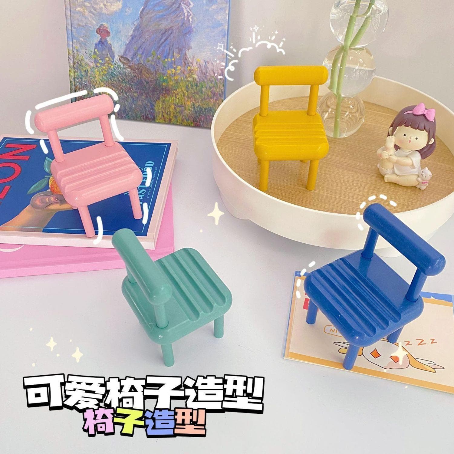 [8,656 Positive Reviews] New Adjustable Universal Cute Chair Phone Stand for Live Streaming and Watching Shows
