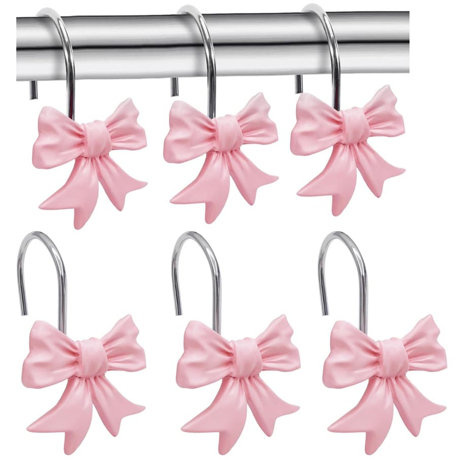 Factory Wholesale Amazon, Shein Cross-Border Hot-Selling Resin Metal Bow Decorative Shower Curtain Hook Rings