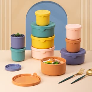 Japanese Food-Grade Silicone Vegetable and Fruit Refrigerator Food Storage Box, Silicone Bowl, Student and Office Worker Sealed Lunch Box