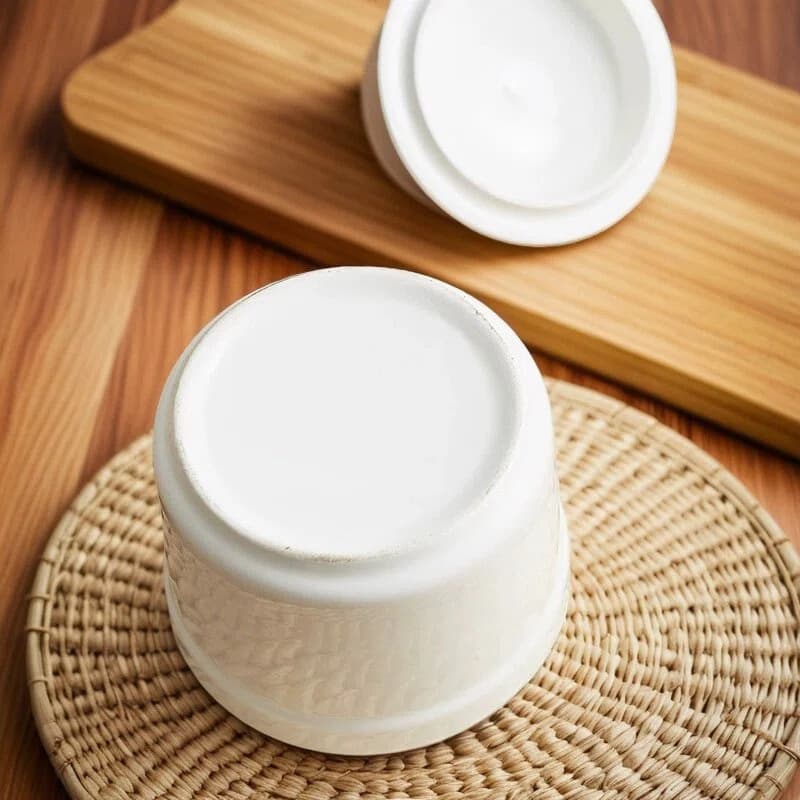 4-Inch Pure White Stewing Cup, Water-Bath Stewing, Restaurant Supplies, Household Daily Ceramic, Food-Grade