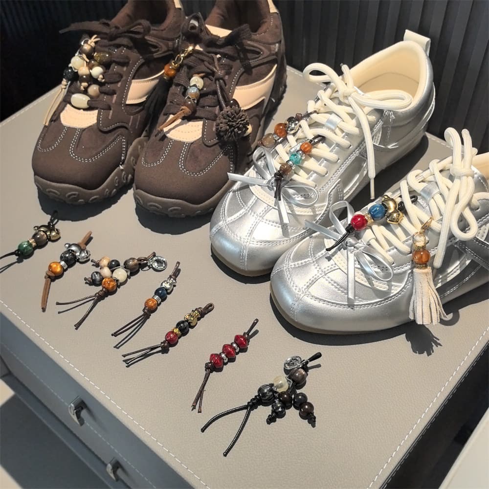 Autumn Winter New MIU Style Tassel Beaded Shoe Charms, Ballet Sports Shoes Decoration, Maillard Martin Boots Birkenstock Pendant