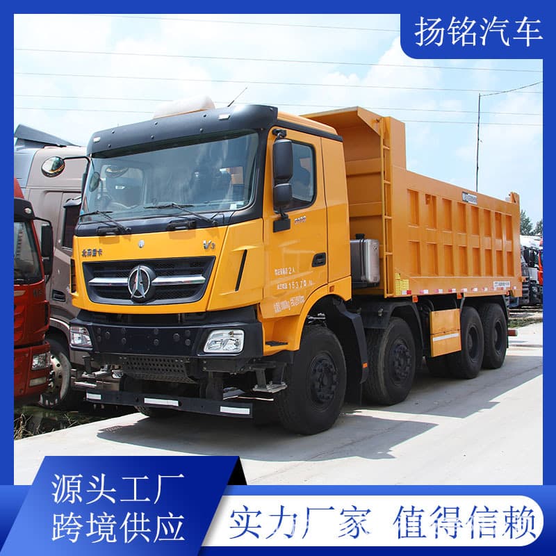 Overseas supply of Beiben heavy trucks, 8x4 rear tipper trucks for sand, gravel, and slag.