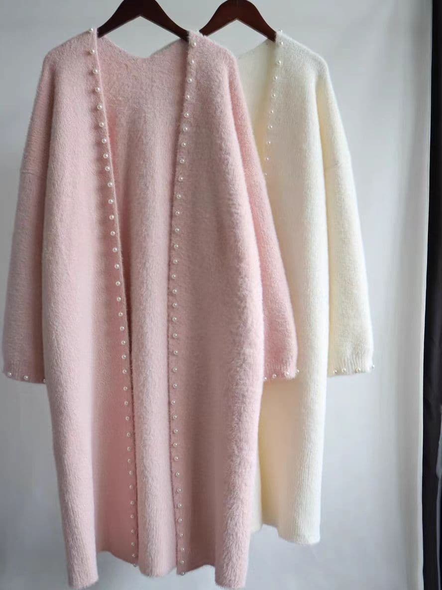 Mid-length Loose Casual Coat for Women Autumn Knitwear Korean Style New Sense Sweater Trench Coat Cardigan Thick New Style