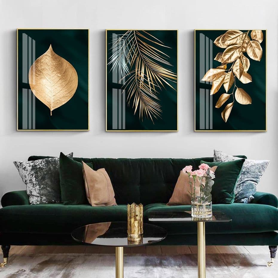 Nordic style living room decoration painting gold leaf light luxury mural canvas painting bedroom living room wall decoration painting painting core