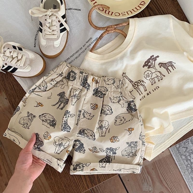 Kids Set 2026 Summer New Korean Style Boys Girls Fashionable Middle Small Kids Short Sleeve T-Shirt Baby Two Piece Set Trendy