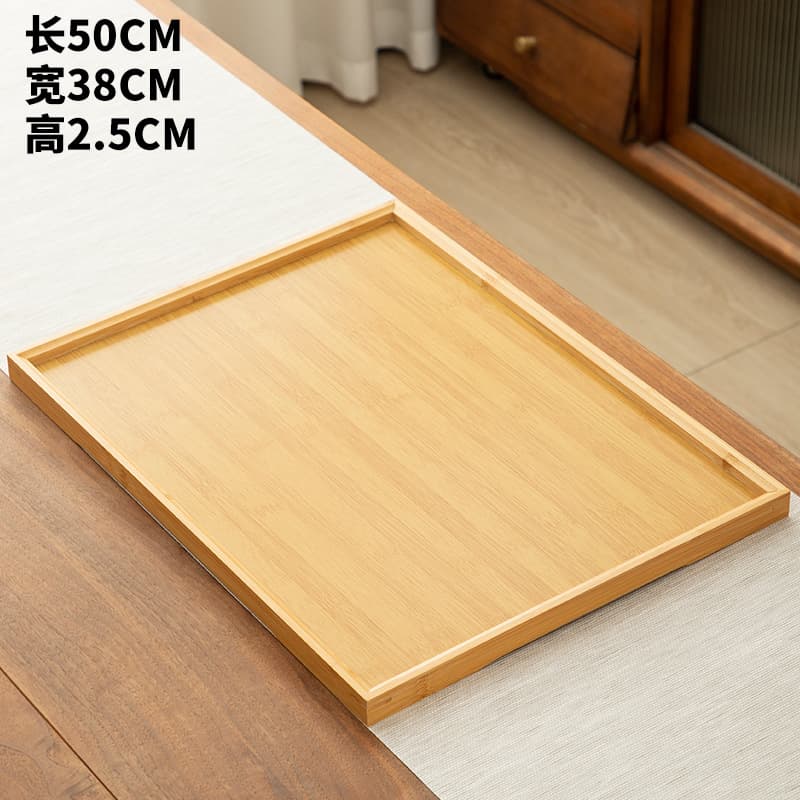 Japanese Style Tea Tray, Home Kung Fu Tea Set, Creative Tea Water Tray, Bamboo Tea Coaster, Rectangular Hand-Pulled Tray