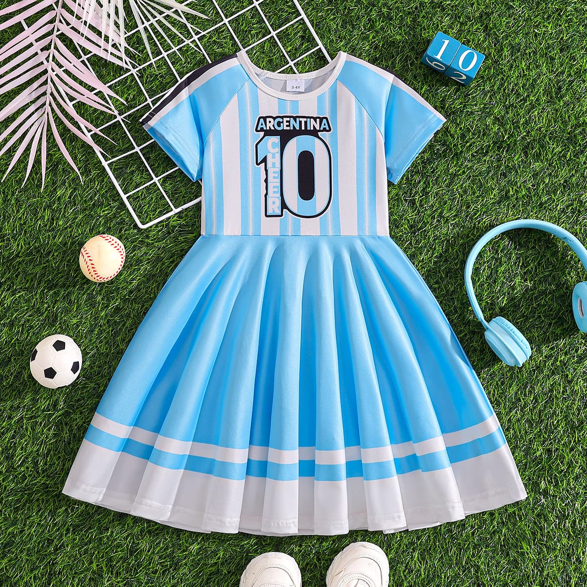 Girls Short Sleeve Sport Dress 3-10 Years Summer Fashion Outdoor Casual Dress