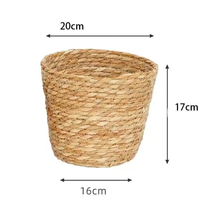 Nordic Style Natural Seagrass Woven Flower Pot, Rattan Plant Pot Cover, Home Decorative Vase, Storage Basket