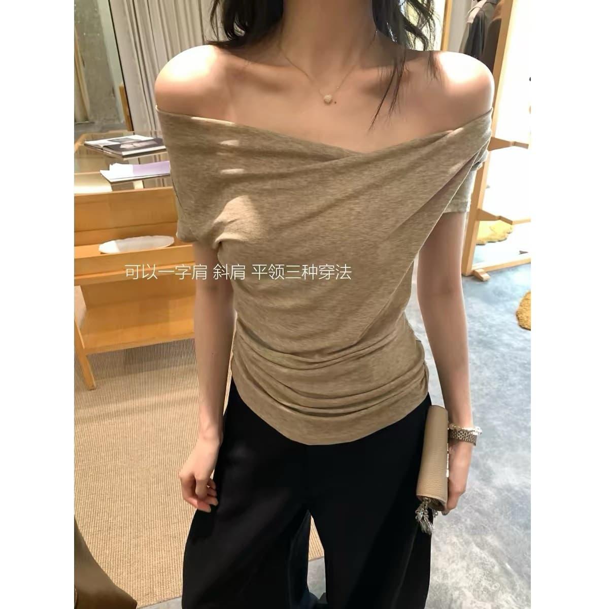 seeVbye Multi-Way Top 2026 Summer Design Off-Shoulder Fashion T-Shirt for Women
