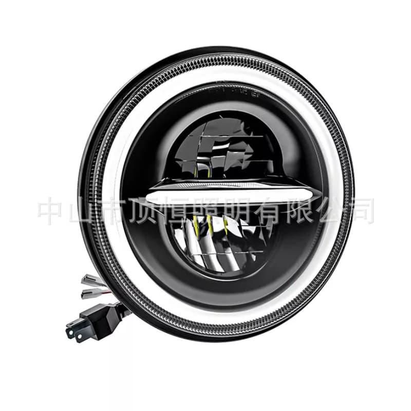 7 Inch LED Headlight Lada 4x4 Niva JK Defender White Yellow Halo Angel Eye