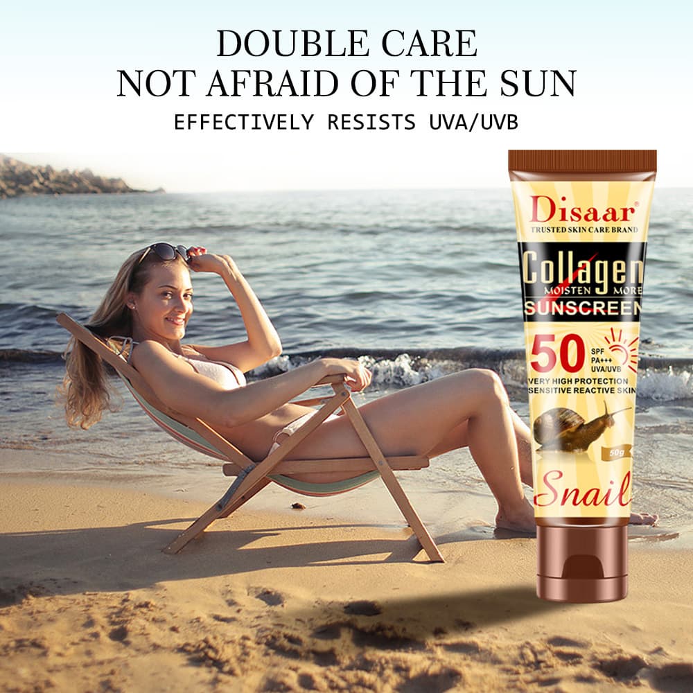 Cross-border 50g Collagen Snail Refreshing Isolation Protective Lotion Multiple Options Available for Samples OEM Contract Manufacturing Sunscreen