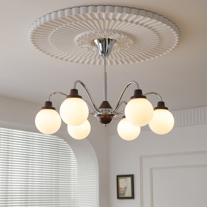 Living room lamp French retro restaurant master bedroom lamp medieval Bauhaus cream style magic bean design hall chandelier