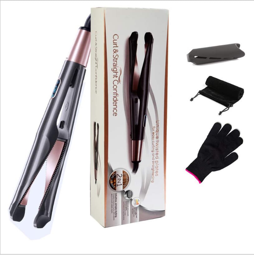 Twist Hair Straightener Rotating Tapered Curling Iron Automatic Curling Wave LCD Hair Styling Electric Heat Temperature Control Flat Iron Hair Care