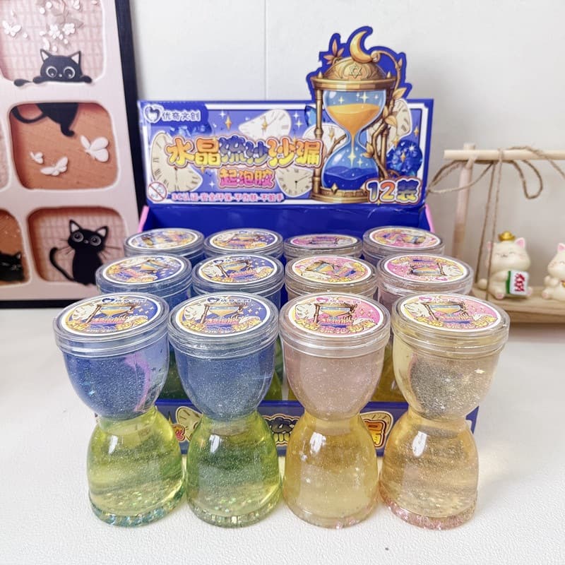 Crystal Sand Timer Bubble Slime High-Gloss Glitter Sequins Mud Children's Educational Toy Stress Relief Slime