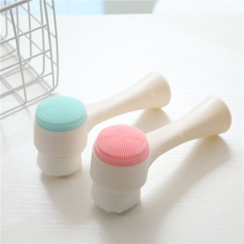 3D Silicone Facial Cleansing Brush, Manual Facial Cleansing Brush, Soft Bristle Silicone Double-Sided Massage Brush, Cleaning Tool