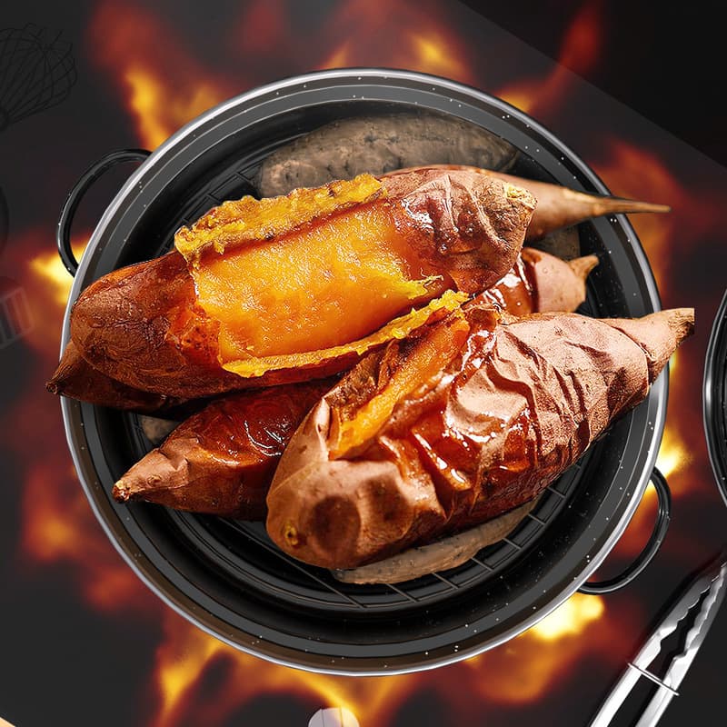 Korean BBQ Grill Korean Style Roasting Pan for Sweet Potatoes and Meat BBQ Grill Rack Roasting Pan
