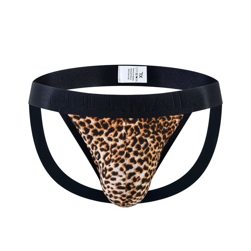 Men's Triangle Bikini Underwear Sexy Leopard Snake Skin Pattern Breathable Comfortable Low Waist Knitted Jockmail Innerwear